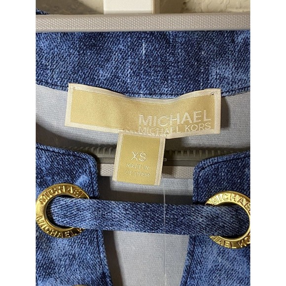 NEW MICHAEL KORS SCOOP KEY NECK PULLOVER TRUE NAVY DRESS‎ SIZE XS - Picture 3 of 5